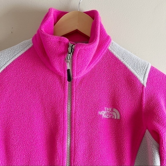 The North Face • Full Zip Fleece Jacket‎ in Hot Pink and Light Grey, Size XS - Picture 2 of 14